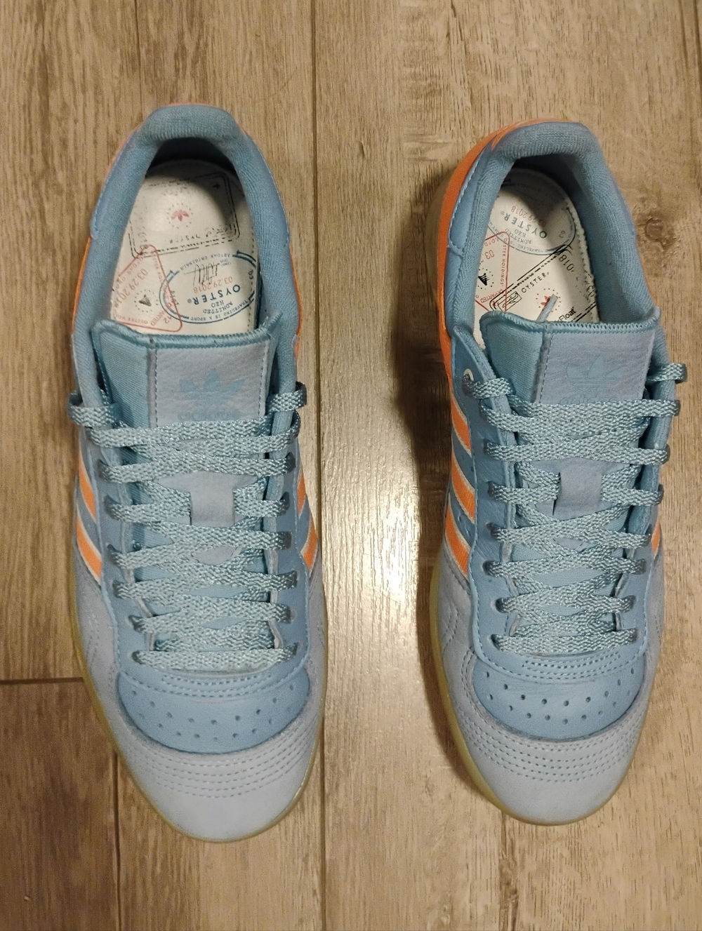 Adidas X Oyster Holdings Handball Top Sneaker Ash Blue Men's Size  9 Unisex - Picture 2 of 11
